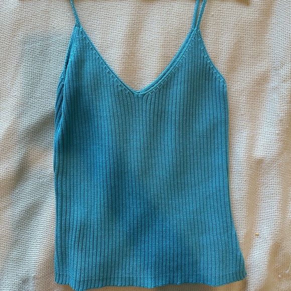 Esprit Turquoise Ribbed Knit Top - Picture 1 of 3